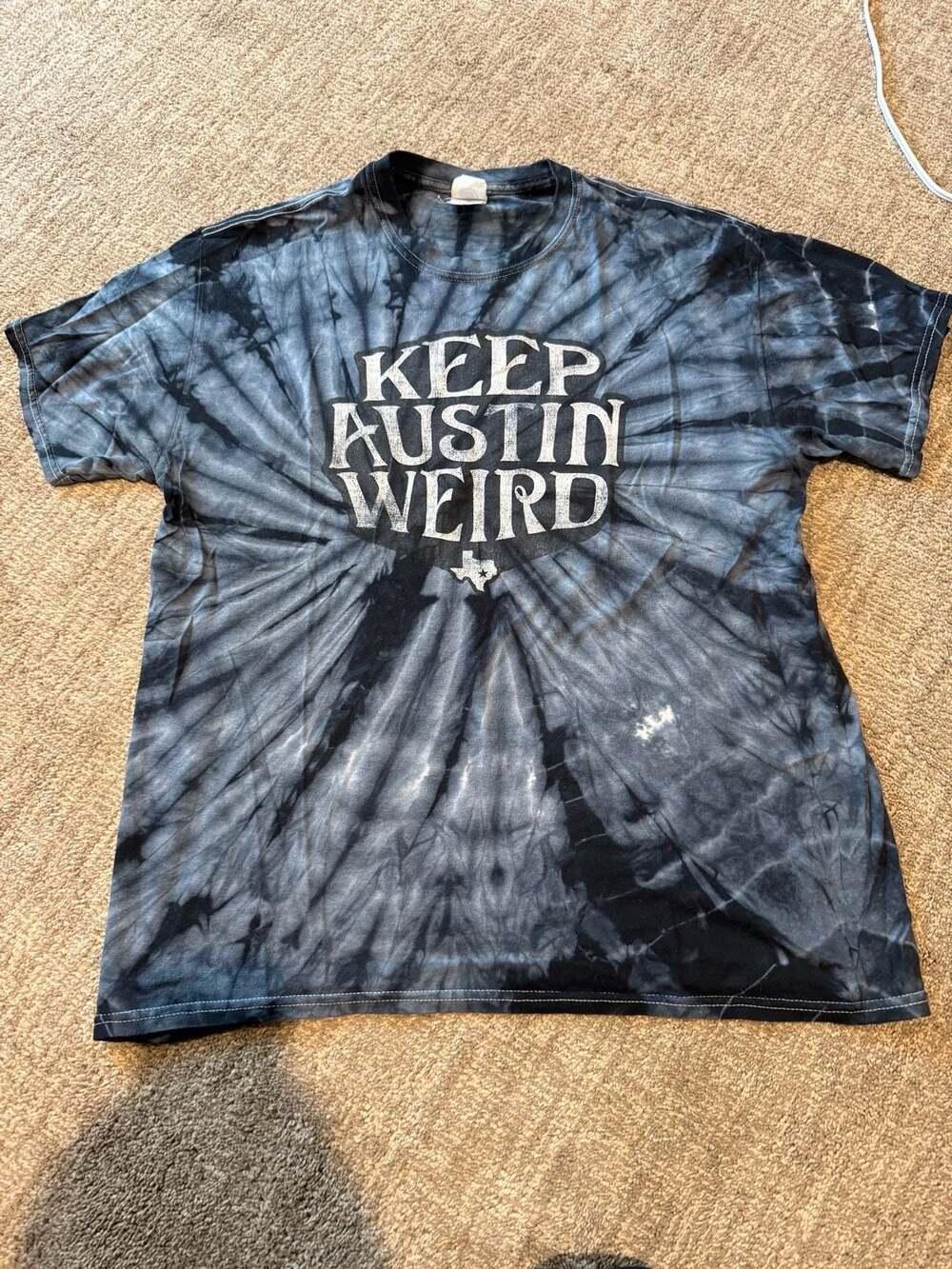 Colortone Keep Austin Weird Black Tie Dye T-Shirt Size L